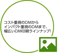 コスト重視のDMからインパクト重視のDMまで、幅広いDM印刷ラインナップ！